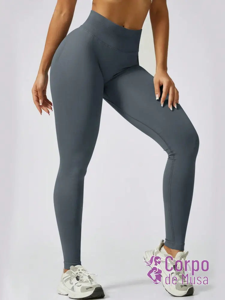 Legging Cintura Alta Seamless Com Efeito Levanta Bumbum Fitness Legging Cintura Alta Seamless Com Efeito Levanta Bumbum
