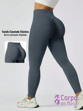 Legging Cintura Alta Seamless Com Efeito Levanta Bumbum Fitness Chumbo / PP Legging Cintura Alta Seamless Com Efeito