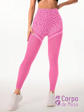 Legging Cintura Alta Seamless Com Estampa Animal Fit Legging Cintura Alta Seamless Com Estampa Animal Fit