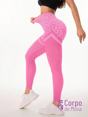 Legging Cintura Alta Seamless Com Estampa Animal Fit Legging Cintura Alta Seamless Com Estampa Animal Fit