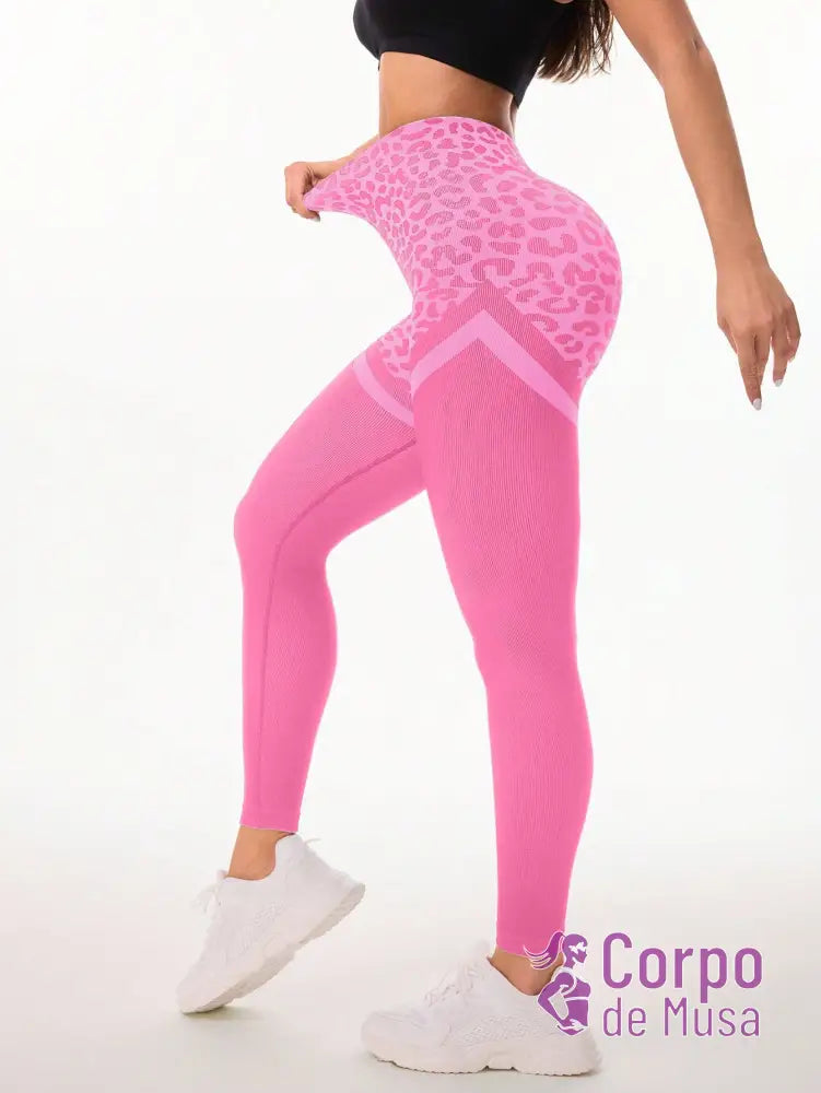 Legging Cintura Alta Seamless Com Estampa Animal Fit Legging Cintura Alta Seamless Com Estampa Animal Fit