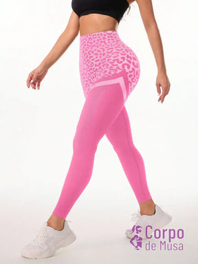 Legging Cintura Alta Seamless Com Estampa Animal Fit Legging Cintura Alta Seamless Com Estampa Animal Fit