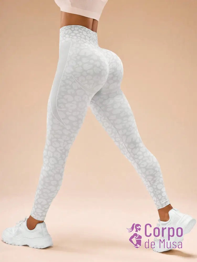 Legging Cintura Alta Seamless Com Painéis Contrastantes Fitness Legging Cintura Alta Seamless Com Painéis Contrastantes