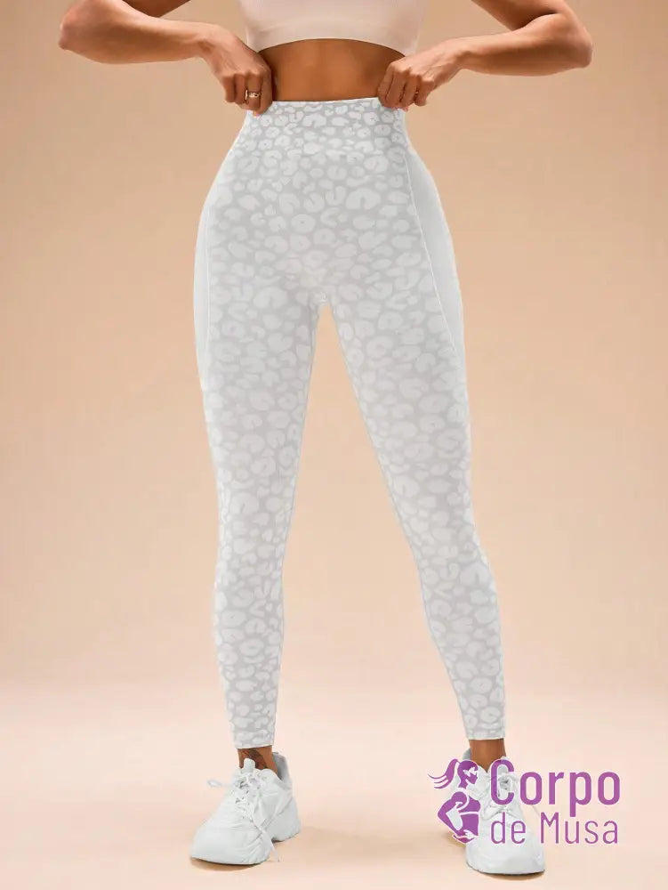 Legging Cintura Alta Seamless Com Painéis Contrastantes Fitness Legging Cintura Alta Seamless Com Painéis Contrastantes