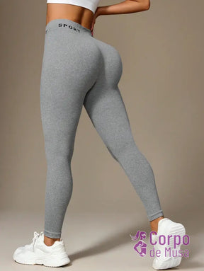 Legging Cintura Alta Seamless Com Textura Suave Fitness Legging Cintura Alta Seamless Com Textura Suave Fitness