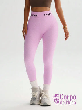 Legging Cintura Alta Seamless Com Textura Suave Fitness Legging Cintura Alta Seamless Com Textura Suave Fitness