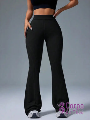 Legging Flare Cintura Alta Estrutura Modeladora Fitness Legging Flare Cintura Alta Estrutura Modeladora Fitness