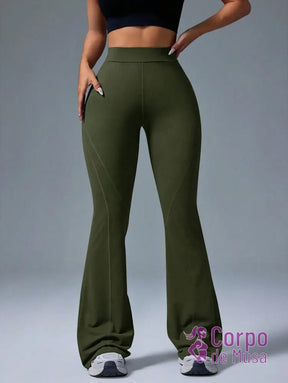 Legging Flare Cintura Alta Estrutura Modeladora Fitness Legging Flare Cintura Alta Estrutura Modeladora Fitness