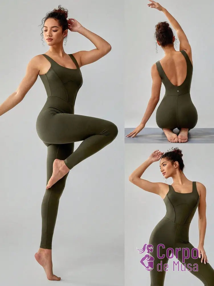 Macacão Alça Média Recorte Modelador Costas Profundas Macacão Alça Média Recorte Modelador Costas Profundas