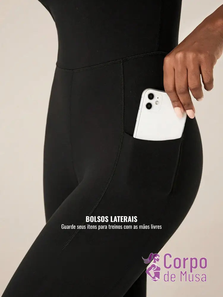 Macacão Alças Finas Costas Cruzadas Estilo Yoga Macacão Alças Finas Costas Cruzadas Estilo Yoga