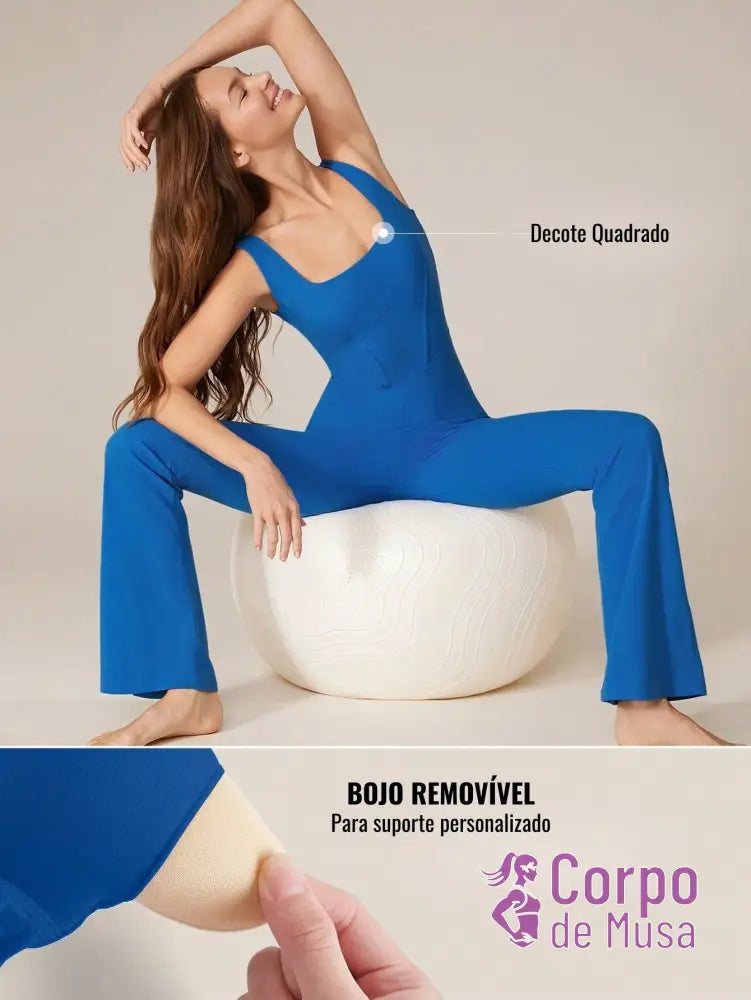 Macacão Longo Com Recorte Anatômico Estilo Studio Macacão Longo Com Recorte Anatômico Estilo Studio