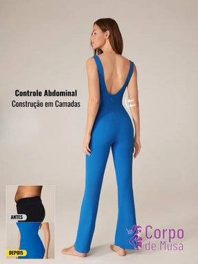 Macacão Longo Com Recorte Anatômico Estilo Studio Azul / PP Macacão Longo Com Recorte Anatômico Estilo Studio