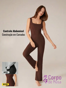 Macacão Longo Com Recorte Anatômico Estilo Studio Vinho / PP Macacão Longo Com Recorte Anatômico Estilo Studio