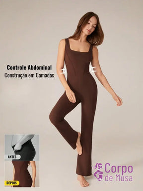 Macacão Longo Com Recorte Anatômico Estilo Studio Vinho / PP Macacão Longo Com Recorte Anatômico Estilo Studio