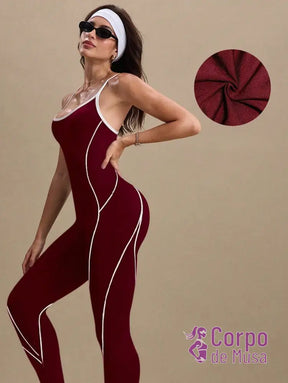 Macacão Seamless Com Alças Cruzadas Estilo Studio Macacão Seamless Com Alças Cruzadas Estilo Studio