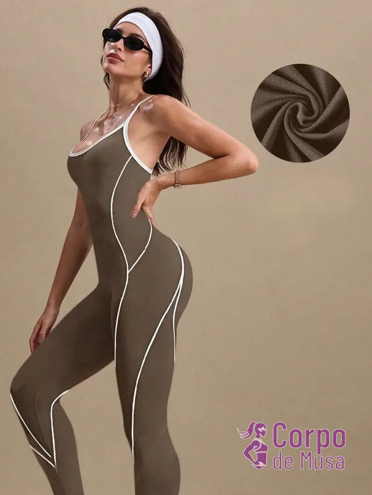 Macacão Seamless Com Alças Cruzadas Estilo Studio Macacão Seamless Com Alças Cruzadas Estilo Studio