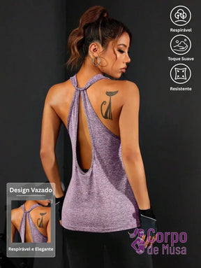 Regata Cavada Com Alça Central Estilo Performance Púrpura / PP Regata Cavada Com Alça Central Estilo Performance
