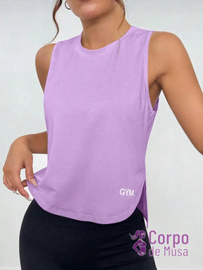 Regata Cavada Com Laterais Vazadas Estilo Treino Lavanda / PP Regata Cavada Com Laterais Vazadas Estilo Treino