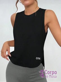 Regata Cavada Com Laterais Vazadas Estilo Treino Preto / PP Regata Cavada Com Laterais Vazadas Estilo Treino