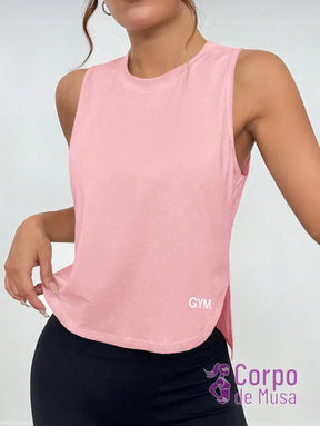 Regata Cavada Com Laterais Vazadas Estilo Treino Rosa / PP Regata Cavada Com Laterais Vazadas Estilo Treino