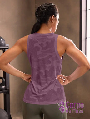 Regata Fitness Com Tecido Texturizado Estilo Treino Regata Fitness Com Tecido Texturizado Estilo Treino