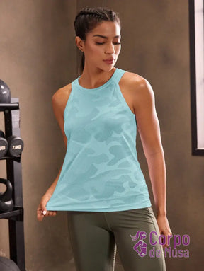 Regata Fitness Com Tecido Texturizado Estilo Treino Regata Fitness Com Tecido Texturizado Estilo Treino