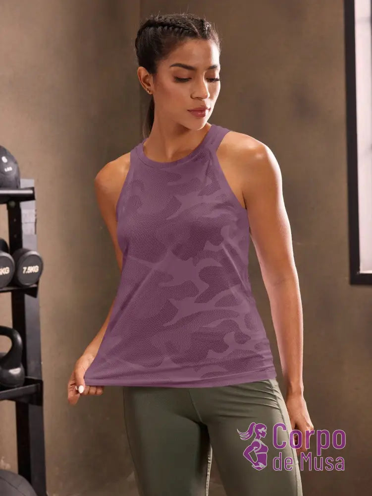 Regata Fitness Com Tecido Texturizado Estilo Treino Regata Fitness Com Tecido Texturizado Estilo Treino