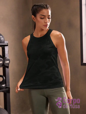 Regata Fitness Com Tecido Texturizado Estilo Treino Regata Fitness Com Tecido Texturizado Estilo Treino