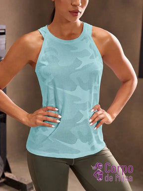 Regata Fitness Com Tecido Texturizado Estilo Treino Regata Fitness Com Tecido Texturizado Estilo Treino