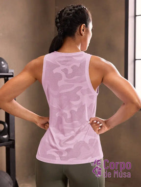 Regata Fitness Com Tecido Texturizado Estilo Treino Regata Fitness Com Tecido Texturizado Estilo Treino