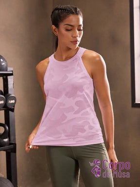 Regata Fitness Com Tecido Texturizado Estilo Treino Regata Fitness Com Tecido Texturizado Estilo Treino