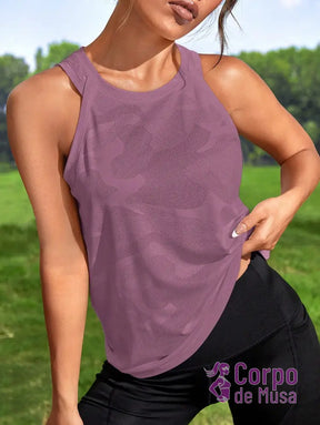 Regata Fitness Com Tecido Texturizado Estilo Treino Marsala / PP Regata Fitness Com Tecido Texturizado Estilo Treino