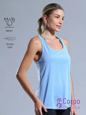 Regata Nadador Leve Com Tecido Respirável Azul Bebê / PP Regata Nadador Leve Com Tecido Respirável