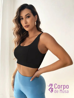 Top Alça Larga Com Costas Trançadas Estilo Training Top Alça Larga Com Costas Trançadas Estilo Training