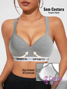 Top Decote V Com Costas Nadador Estilo Training Cinza / PP Top Decote V Com Costas Nadador Estilo Training