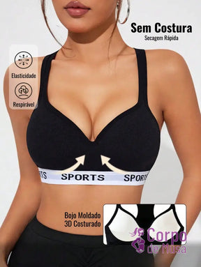 Top Decote V Com Costas Nadador Estilo Training Preto / PP Top Decote V Com Costas Nadador Estilo Training