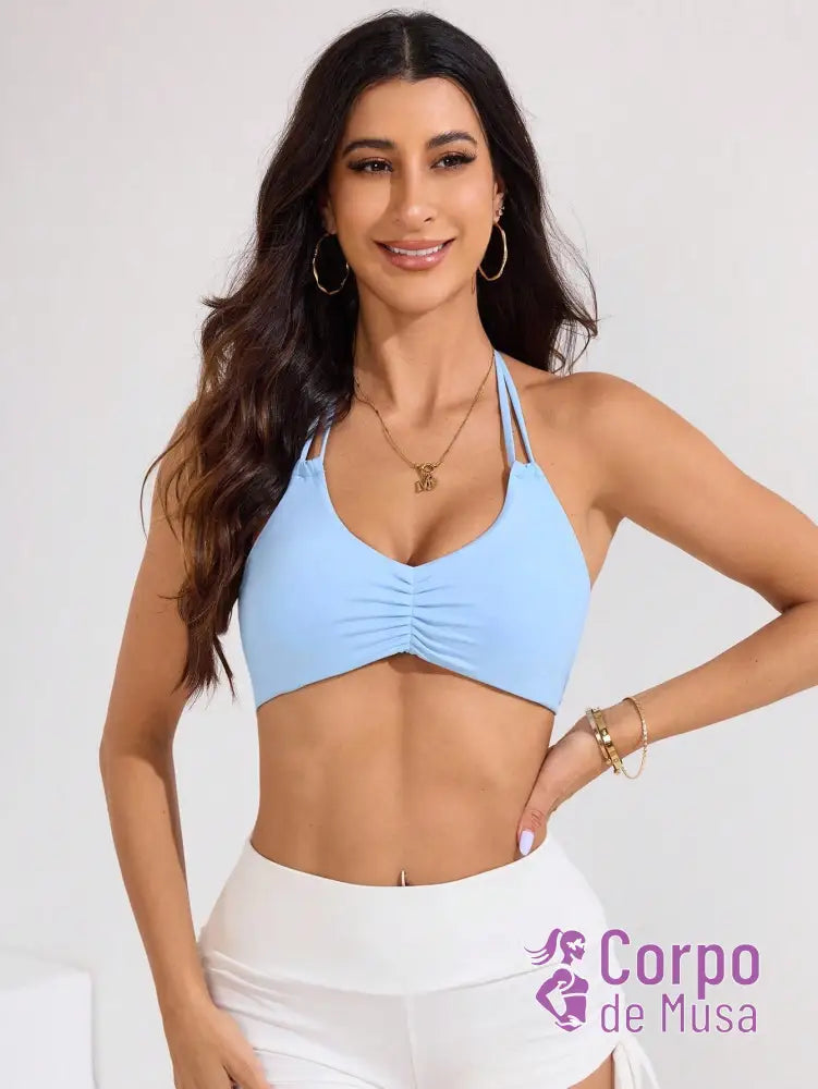 Top Fitness Alças Finas Ajustáveis Com Costas Cruzadas Top Fitness Alças Finas Ajustáveis Com Costas Cruzadas