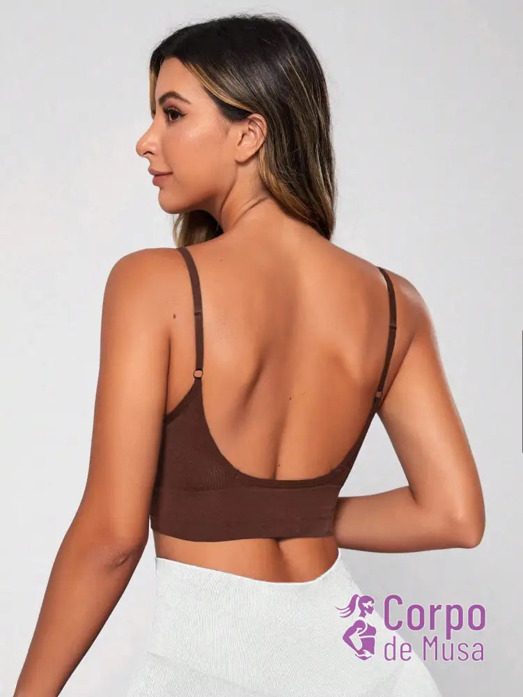 Top Fitness Alças Finas Com Decote Suave Estilo Clean Top Fitness Alças Finas Com Decote Suave Estilo Clean