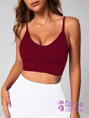 Top Fitness Alças Finas Com Decote Suave Estilo Clean Top Fitness Alças Finas Com Decote Suave Estilo Clean