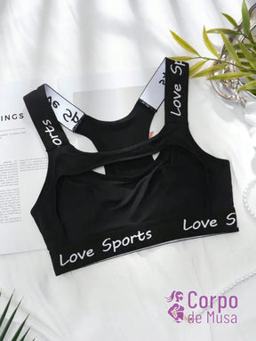 Top Fitness Sustentação Alta Com Recorte Frontal Top Fitness Sustentação Alta Com Recorte Frontal
