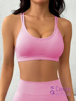 Top Fitness Sustentação Média Alças Cruzadas Top Fitness Sustentação Média Alças Cruzadas