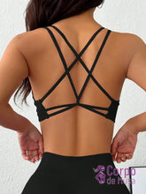 Top Fitness Sustentação Média Alças Cruzadas Preto / PP Top Fitness Sustentação Média Alças Cruzadas